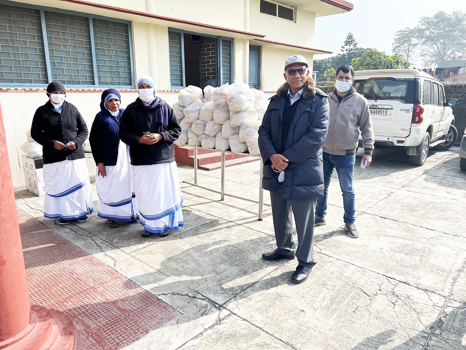 Ration donation at Leprosy Colony, Haldwani
